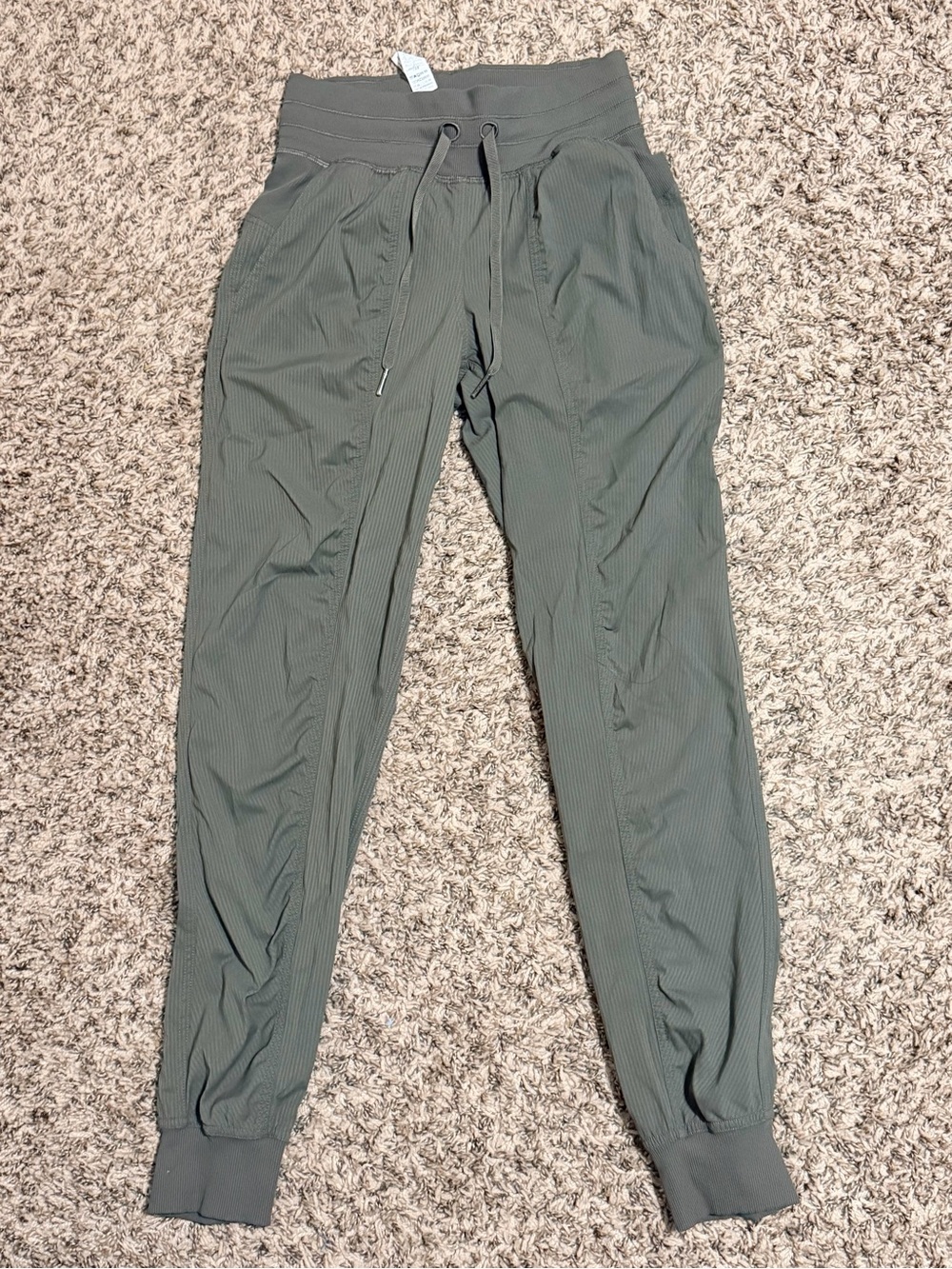 Lululemon Womens Dance Studio Olive Green Jogger Pants - Casual Drawstring Waist